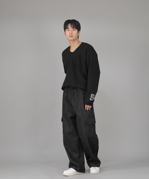 SAINTCREW(セントクルー)の「リベットフィックス EXワイドカーゴパンツ REC-360 デニムブラック(デニムパンツ・メンズ・その他・MEDIUM/LARGE/X-LARGE)」の8枚目の写真