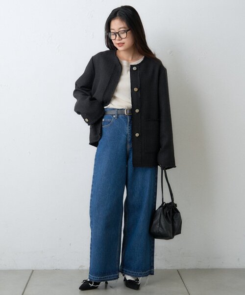 WILLOW（ウィロー）の「≪オケージョン対応≫【willow】ツイードジャケット（テーラードジャケット・レディース・ブラック/イエロー・ONE SIZE）」の19枚目の写真