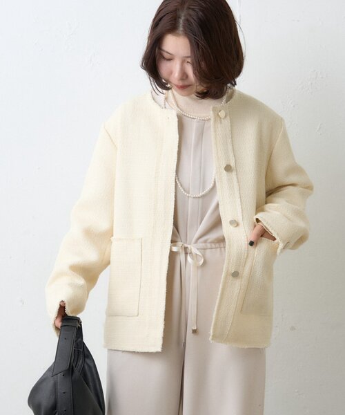 WILLOW（ウィロー）の「≪オケージョン対応≫【willow】ツイードジャケット（テーラードジャケット・レディース・ブラック/イエロー・ONE SIZE）」の10枚目の写真