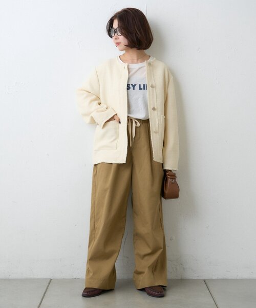 WILLOW（ウィロー）の「≪オケージョン対応≫【willow】ツイードジャケット（テーラードジャケット・レディース・ブラック/イエロー・ONE SIZE）」の4枚目の写真