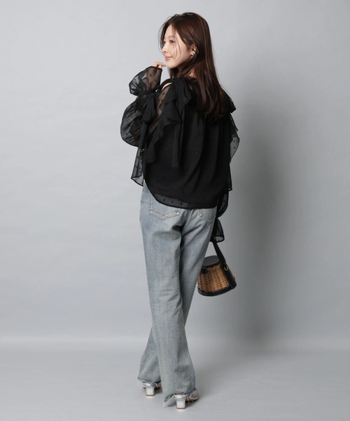 Apuweiser-riche(アプワイザーリッシェ)の「楊柳フリルブラウス(シャツ/ブラウス・レディース・オフホワイト/グリーン系その他2/ブラック系その他2/ピンク・1/2)」の14枚目の写真