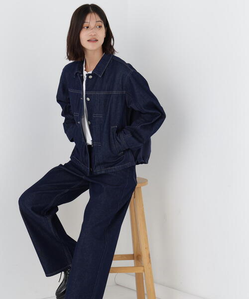 ◇ソフトデニムドッキングブルゾン（デニムジャケット）｜human woman