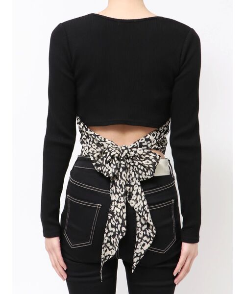 GYDA(ジェイダ)の「レオパードBACKリボンテレコロンT(Tシャツ/カットソー・レディース・オフホワイト/ブラック・FREE)」の14枚目の写真