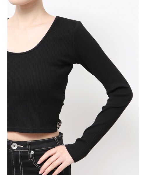 GYDA(ジェイダ)の「レオパードBACKリボンテレコロンT(Tシャツ/カットソー・レディース・オフホワイト/ブラック・FREE)」の16枚目の写真