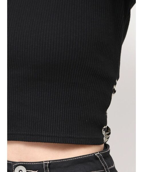 GYDA(ジェイダ)の「レオパードBACKリボンテレコロンT(Tシャツ/カットソー・レディース・オフホワイト/ブラック・FREE)」の17枚目の写真