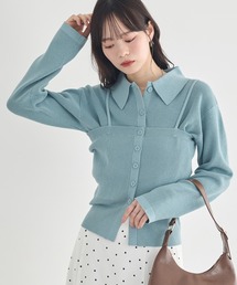 earth music&ecology | 襟付きニットアンサンブル(ニット/セーター)