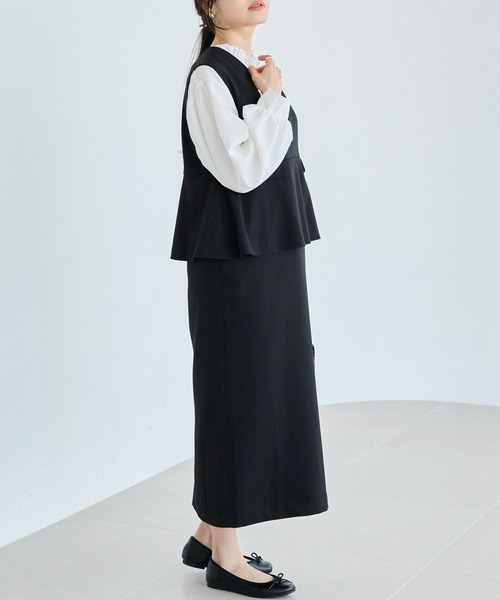 LAVEANGE(ラビアンジェ)の「【好機能シリーズ】イージーケア|フレアジャンスカワンピース(ジャンパースカート・レディース・ネイビー/ベージュ/ブラック・5L/4L/3L/LL/M)」の15枚目の写真