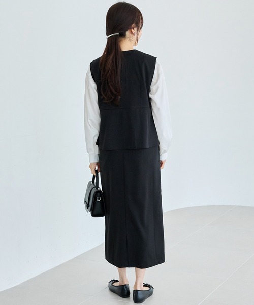 LAVEANGE(ラビアンジェ)の「【好機能シリーズ】イージーケア|フレアジャンスカワンピース(ジャンパースカート・レディース・ネイビー/ベージュ/ブラック・5L/4L/3L/LL/M)」の17枚目の写真