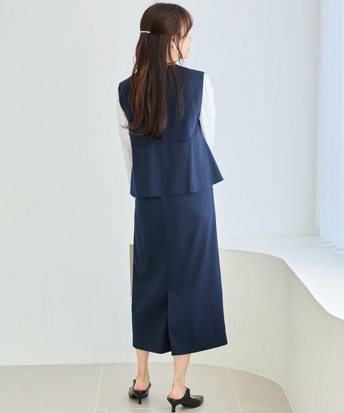 LAVEANGE(ラビアンジェ)の「【好機能シリーズ】イージーケア|フレアジャンスカワンピース(ジャンパースカート・レディース・ネイビー/ベージュ/ブラック・5L/4L/3L/LL/M)」の21枚目の写真