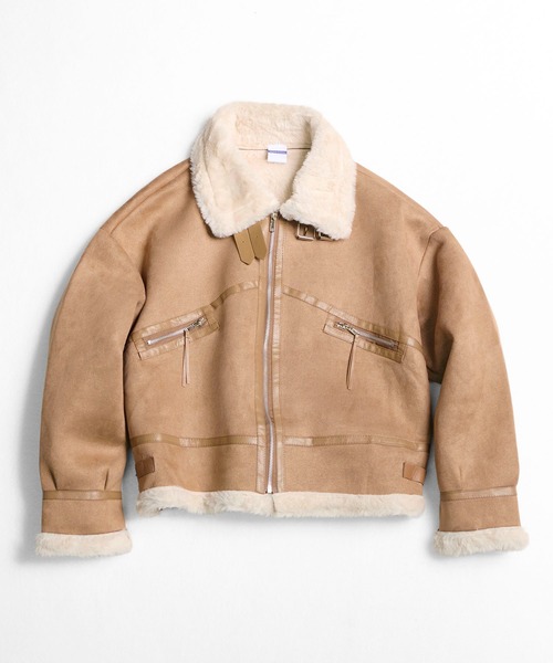 Krizia ムートンジャケット ベージュ イエロー サイズ50 XL相当 Krizia