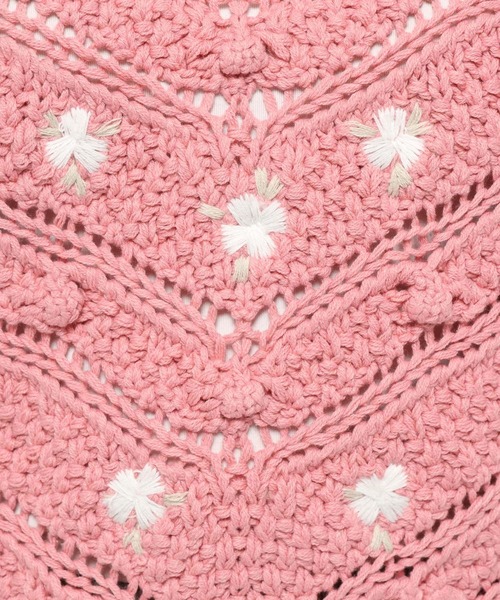 mysty woman（ミスティウーマン）の「花刺繍ケーブルニット 638052（ニット/セーター・レディース・アイボリー/ネイビー/ピンク・FREE）」の10枚目の写真