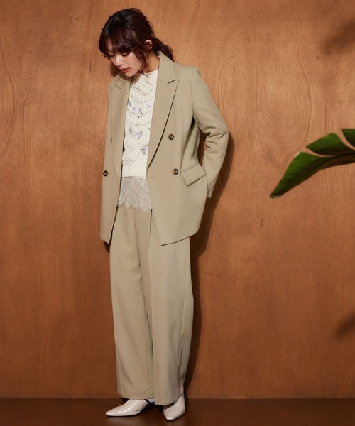 mysty woman（ミスティウーマン）の「花刺繍ケーブルニット 638052（ニット/セーター・レディース・アイボリー/ネイビー/ピンク・FREE）」の18枚目の写真