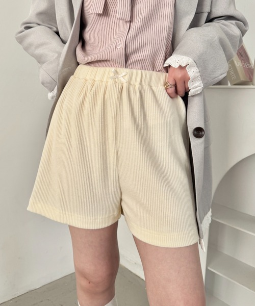 SOLLON.(ソルロン)の「リブショートパンツ(その他パンツ・レディース・アイボリー/グレー・FREE)」の2枚目の写真