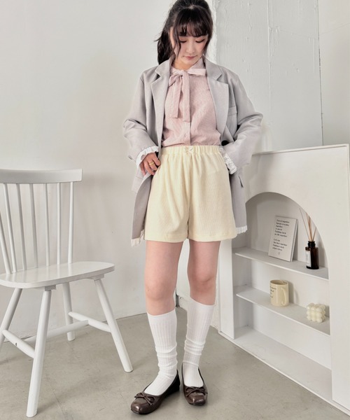 SOLLON.(ソルロン)の「リブショートパンツ(その他パンツ・レディース・アイボリー/グレー・FREE)」の5枚目の写真
