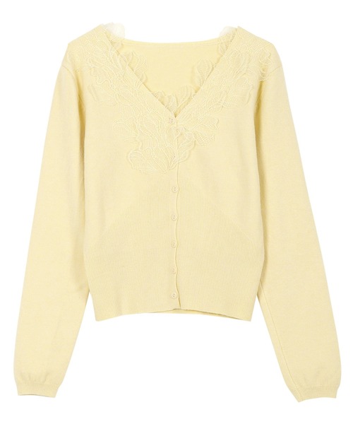 KOBE LETTUCE（コウベレタス）の「襟レースニットカーディガン（カーディガン/ボレロ・レディース・グレー/ホワイト/イエロー・M）」の14枚目の写真