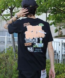 BEN DAVIS/WHITE LABEL | 【BEN DAVIS（ベンデイビス）】OVERLAP COOL TEE / Tシャツ 接触冷感 半袖 クルーネック ワンポイント 刺繍 ワンポイント(Tシャツ/カットソー)