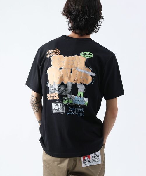 BEN DAVIS(ベンデイビス)の「【BEN DAVIS(ベンデイビス)】OVERLAP COOL TEE / Tシャツ 接触冷感 半袖 クルーネック ワンポイント 刺繍 ワンポイント(Tシャツ/カットソー・メンズ・ネイビー/ベージュ/ホワイト/ブラック・X-LARGE/LARGE/MEDIUM)」の9枚目の写真