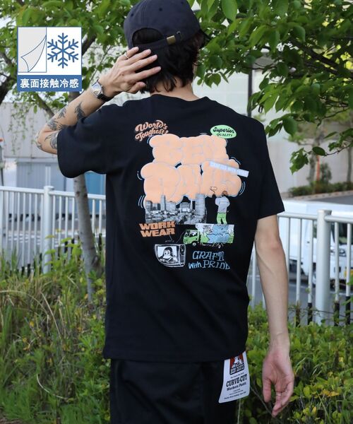 BEN DAVIS(ベンデイビス)の「【BEN DAVIS(ベンデイビス)】OVERLAP COOL TEE / Tシャツ 接触冷感 半袖 クルーネック ワンポイント 刺繍 ワンポイント(Tシャツ/カットソー・メンズ・ネイビー/ベージュ/ホワイト/ブラック・X-LARGE/LARGE/MEDIUM)」の10枚目の写真
