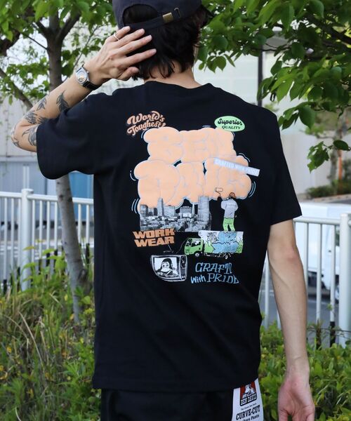BEN DAVIS(ベンデイビス)の「【BEN DAVIS(ベンデイビス)】OVERLAP COOL TEE / Tシャツ 接触冷感 半袖 クルーネック ワンポイント 刺繍 ワンポイント(Tシャツ/カットソー・メンズ・ネイビー/ベージュ/ホワイト/ブラック・X-LARGE/LARGE/MEDIUM)」の11枚目の写真