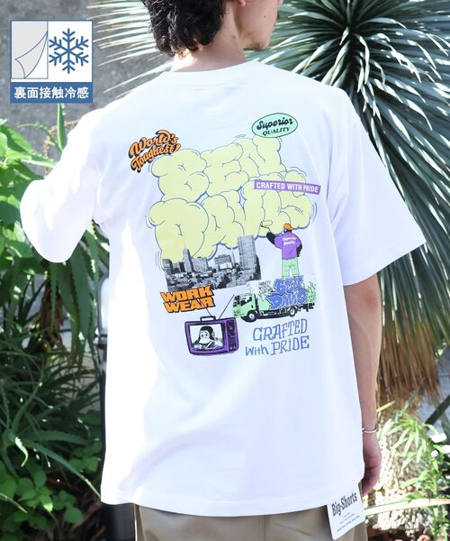 BEN DAVIS(ベンデイビス)の「【BEN DAVIS(ベンデイビス)】OVERLAP COOL TEE / Tシャツ 接触冷感 半袖 クルーネック ワンポイント 刺繍 ワンポイント(Tシャツ/カットソー・メンズ・ネイビー/ベージュ/ホワイト/ブラック・X-LARGE/LARGE/MEDIUM)」の20枚目の写真