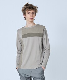 5351 POUR LES HOMMES | 【3素材コンビ】コンビネーション 長袖 Tシャツ(Tシャツ/カットソー)