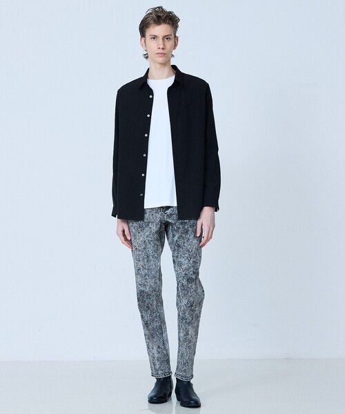 5351 POUR LES HOMMES（ゴーサンゴーイチプールオム）の「【3素材コンビ】コンビネーション 長袖 Tシャツ（Tシャツ/カットソー・メンズ・ホワイト/ブラック/グレイッシュベージュ・44/46/48/50）」の12枚目の写真