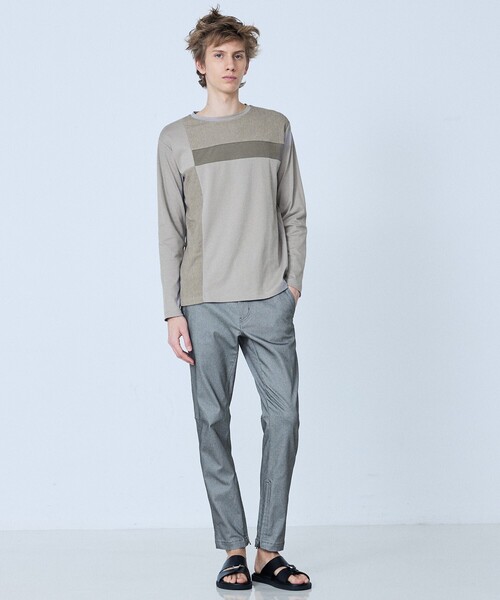 5351 POUR LES HOMMES（ゴーサンゴーイチプールオム）の「【3素材コンビ】コンビネーション 長袖 Tシャツ（Tシャツ/カットソー・メンズ・ホワイト/ブラック/グレイッシュベージュ・44/46/48/50）」の16枚目の写真