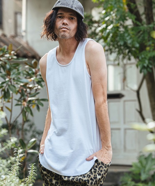 CAMBIO（カンビオ）の「mta596- Span Fraise Long Tank Top タンクトップ(S62726cmb)（タンクトップ・メンズ・ホワイト/チャコールグレー/ブラック・L/M/S）」の14枚目の写真