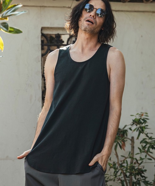 CAMBIO（カンビオ）の「mta596- Span Fraise Long Tank Top タンクトップ(S62726cmb)（タンクトップ・メンズ・ホワイト/チャコールグレー/ブラック・L/M/S）」の19枚目の写真