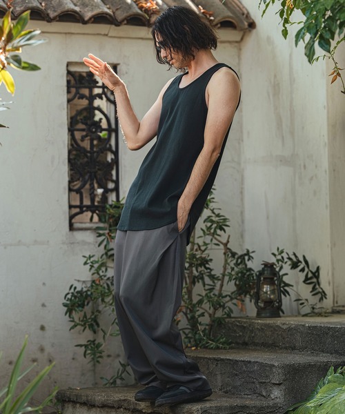 CAMBIO（カンビオ）の「mta596- Span Fraise Long Tank Top タンクトップ(S62726cmb)（タンクトップ・メンズ・ホワイト/チャコールグレー/ブラック・L/M/S）」の22枚目の写真