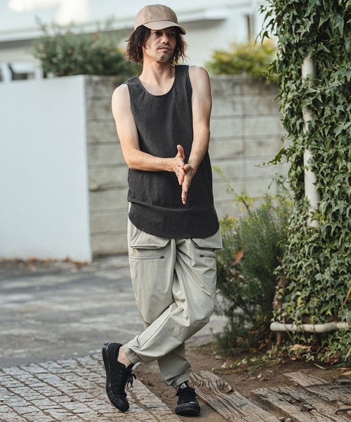 CAMBIO（カンビオ）の「mta596- Span Fraise Long Tank Top タンクトップ(S62726cmb)（タンクトップ・メンズ・ホワイト/チャコールグレー/ブラック・L/M/S）」の4枚目の写真