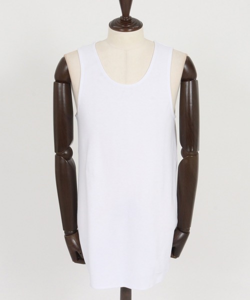 CAMBIO（カンビオ）の「mta596- Span Fraise Long Tank Top タンクトップ(S62726cmb)（タンクトップ・メンズ・ホワイト/チャコールグレー/ブラック・L/M/S）」の6枚目の写真