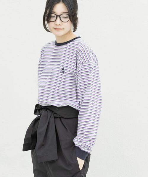EKAL(エカル)の「『別注』La Hutte×EKAL MULTI BORDERLONG-SLEEVET-SHIRTS(Tシャツ/カットソー・レディース・ブラウン系その他/パープル系その他・FREE)」の20枚目の写真