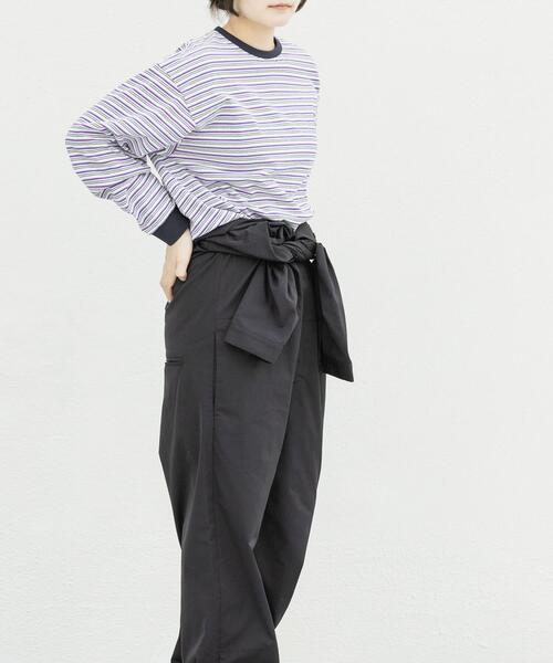 EKAL（エカル）の「『別注』La Hutte×EKAL　 MULTI BORDERLONG-SLEEVET-SHIRTS（Tシャツ/カットソー・レディース・ブラウン系その他/パープル系その他・FREE）」の4枚目の写真