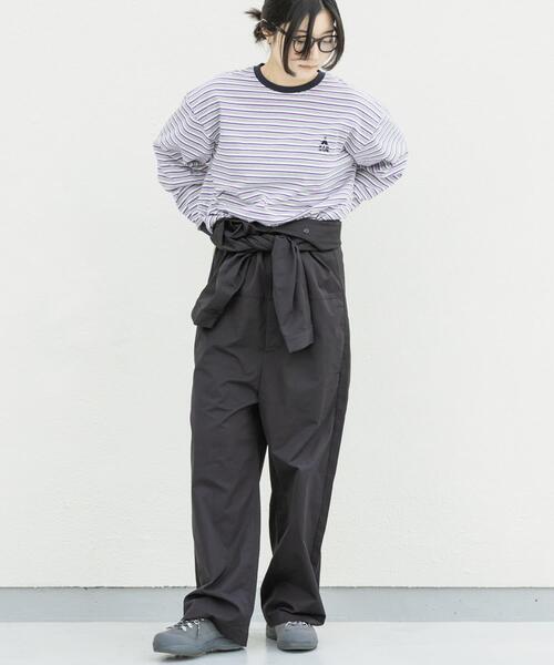 EKAL（エカル）の「『別注』La Hutte×EKAL　 MULTI BORDERLONG-SLEEVET-SHIRTS（Tシャツ/カットソー・レディース・ブラウン系その他/パープル系その他・FREE）」の5枚目の写真