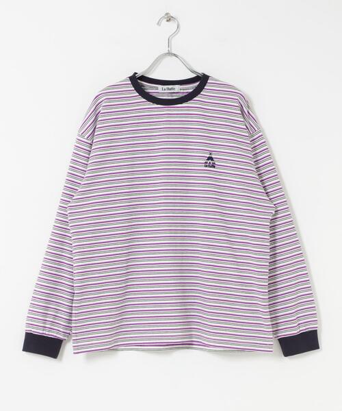 EKAL（エカル）の「『別注』La Hutte×EKAL　 MULTI BORDERLONG-SLEEVET-SHIRTS（Tシャツ/カットソー・レディース・ブラウン系その他/パープル系その他・FREE）」の7枚目の写真