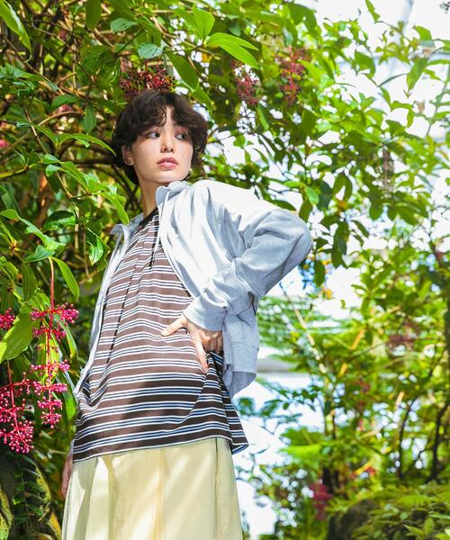 EKAL（エカル）の「『別注』La Hutte×EKAL　 MULTI BORDERLONG-SLEEVET-SHIRTS（Tシャツ/カットソー・レディース・ブラウン系その他/パープル系その他・FREE）」の10枚目の写真