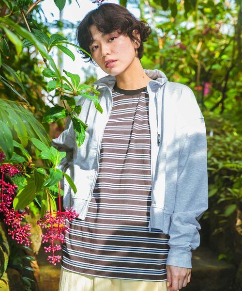 EKAL（エカル）の「『別注』La Hutte×EKAL　 MULTI BORDERLONG-SLEEVET-SHIRTS（Tシャツ/カットソー・レディース・ブラウン系その他/パープル系その他・FREE）」の11枚目の写真