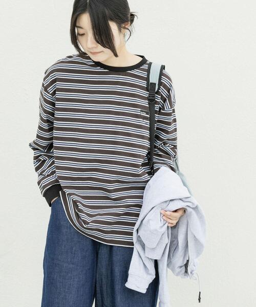 EKAL（エカル）の「『別注』La Hutte×EKAL　 MULTI BORDERLONG-SLEEVET-SHIRTS（Tシャツ/カットソー・レディース・ブラウン系その他/パープル系その他・FREE）」の12枚目の写真