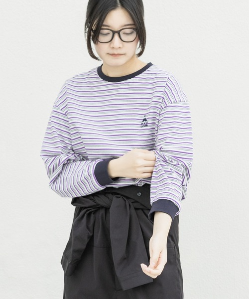 EKAL（エカル）の「『別注』La Hutte×EKAL　 MULTI BORDERLONG-SLEEVET-SHIRTS（Tシャツ/カットソー・レディース・ブラウン系その他/パープル系その他・FREE）」の16枚目の写真