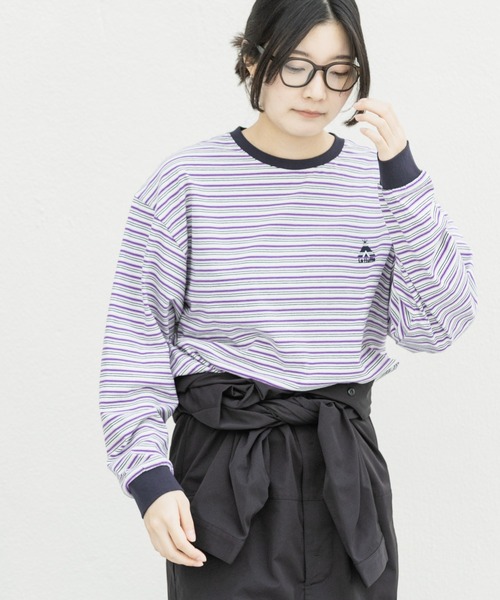 EKAL（エカル）の「『別注』La Hutte×EKAL　 MULTI BORDERLONG-SLEEVET-SHIRTS（Tシャツ/カットソー・レディース・ブラウン系その他/パープル系その他・FREE）」の19枚目の写真