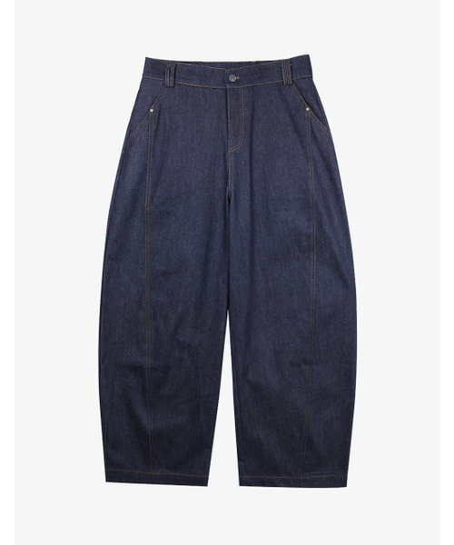OWSA(オウサ)の「ステッチカーブワイドデニムパンツ 2カラー(デニムパンツ・メンズ・ブラック/ダークブルー・MEDIUM/X-LARGE/LARGE)」の6枚目の写真