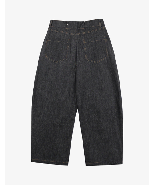 OWSA(オウサ)の「ステッチカーブワイドデニムパンツ 2カラー(デニムパンツ・メンズ・ブラック/ダークブルー・MEDIUM/X-LARGE/LARGE)」の8枚目の写真