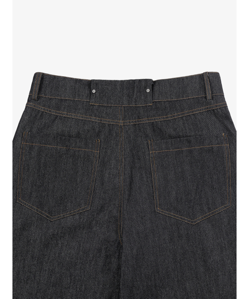 OWSA(オウサ)の「ステッチカーブワイドデニムパンツ 2カラー(デニムパンツ・メンズ・ブラック/ダークブルー・MEDIUM/X-LARGE/LARGE)」の13枚目の写真