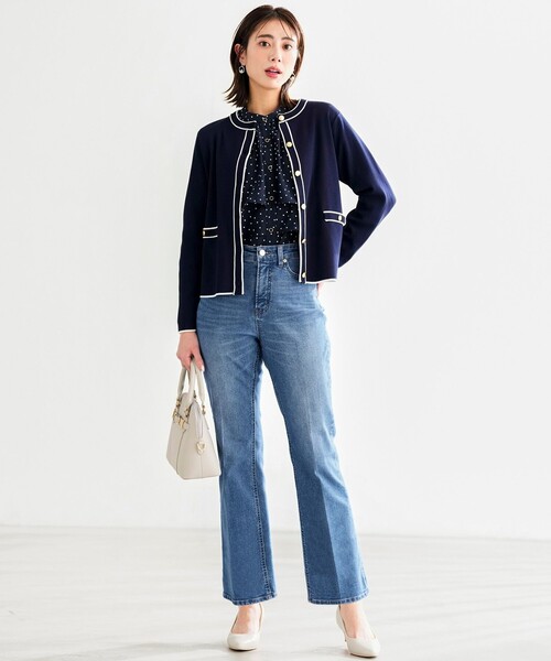 ANY SIS（エニィスィス）の「センタープレスセミフレア デニム（デニムパンツ・レディース・ネイビー系/ダルブルー系・X-LARGE）」の22枚目の写真