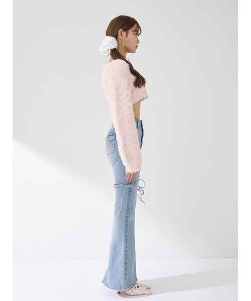 Darich（ダーリッチ）の「ピコレースハイウエストフレアデニム（デニムパンツ・レディース・ライトブルー・XS/S/M）」の8枚目の写真