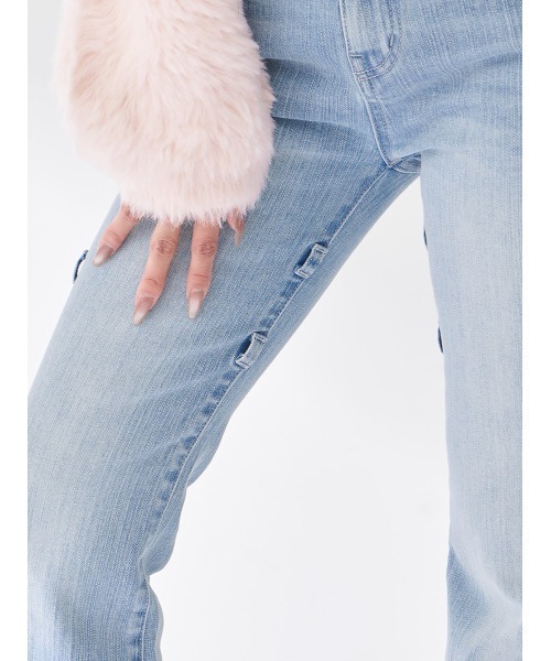 Darich（ダーリッチ）の「ピコレースハイウエストフレアデニム（デニムパンツ・レディース・ライトブルー・XS/S/M）」の18枚目の写真