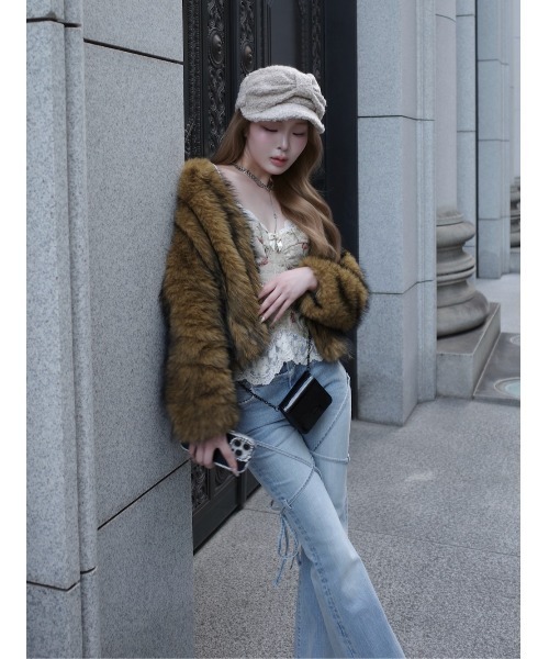 Darich（ダーリッチ）の「ピコレースハイウエストフレアデニム（デニムパンツ・レディース・ライトブルー・XS/S/M）」の22枚目の写真