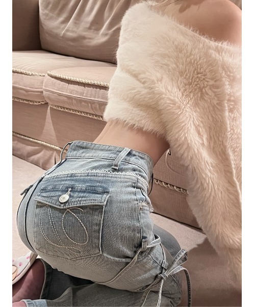 Darich（ダーリッチ）の「ピコレースハイウエストフレアデニム（デニムパンツ・レディース・ライトブルー・XS/S/M）」の21枚目の写真