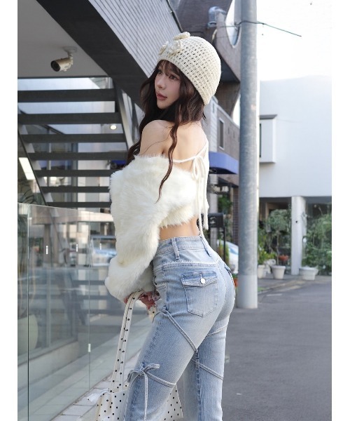 ピコレースハイウエストフレアデニム（デニムパンツ）｜Darich